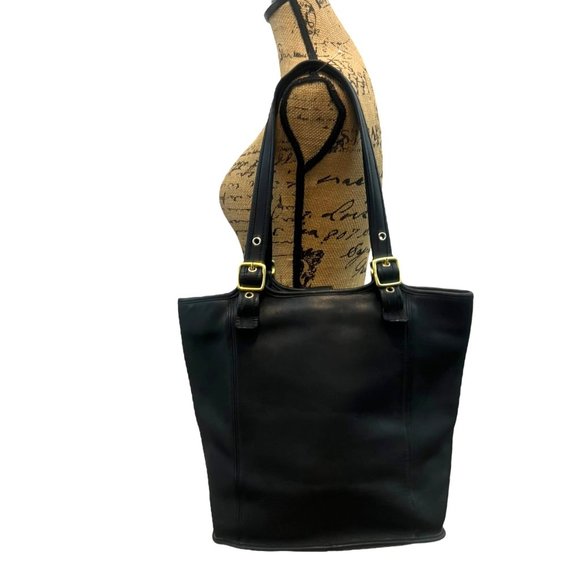 Coach Vintage Legacy Black Leather Tote Shoulder Bag 9090 Handbags